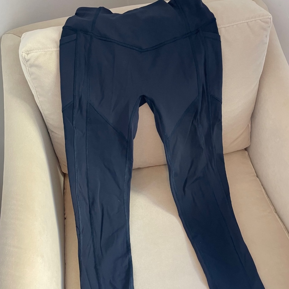 Navy Blue pocketed Lululemon Work Out Pants